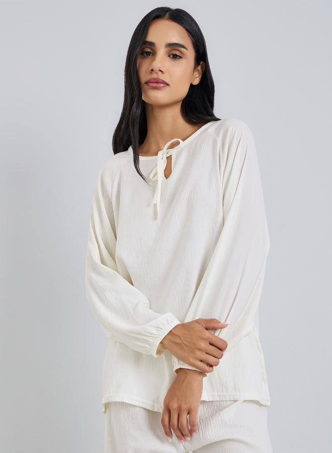 Styli Solid Relaxed Fit Top and Pyjama Set - Image 2